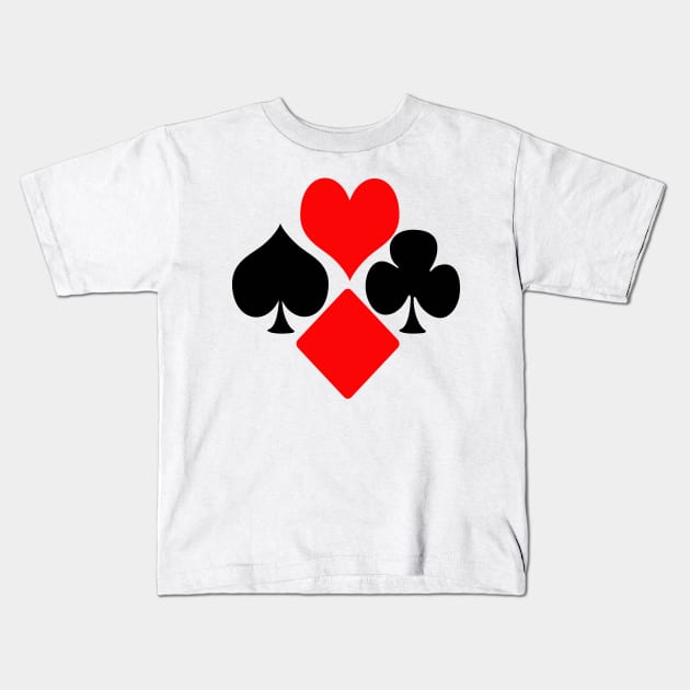 Game flowers spades hearts flowers Kids T-Shirt by Grazia